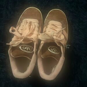 Brown and pink adidas campus 2000s